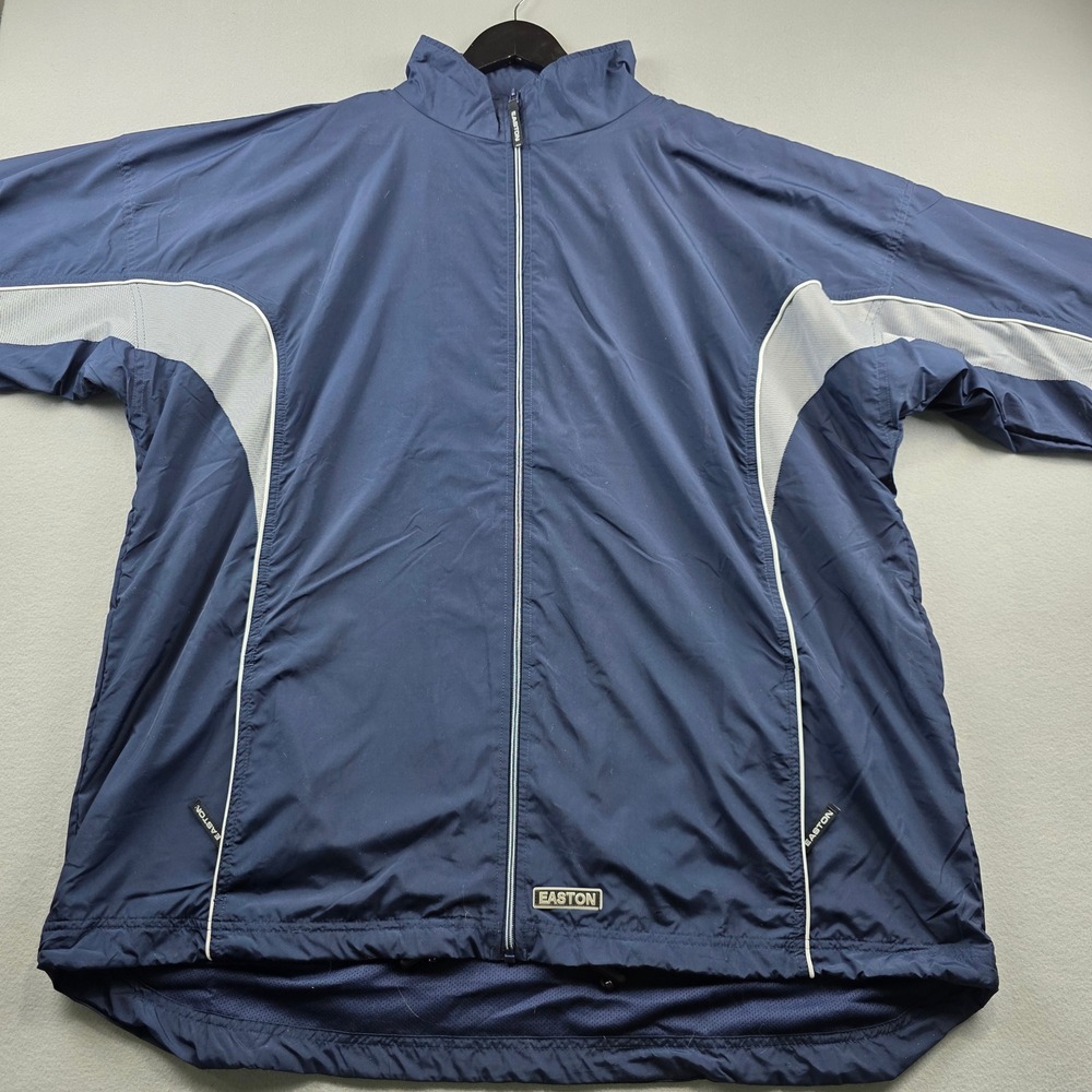 Easton Mens 3XL Navy Blue Full‎ Zip Mesh Lined Windbreaker Baseball Jacket